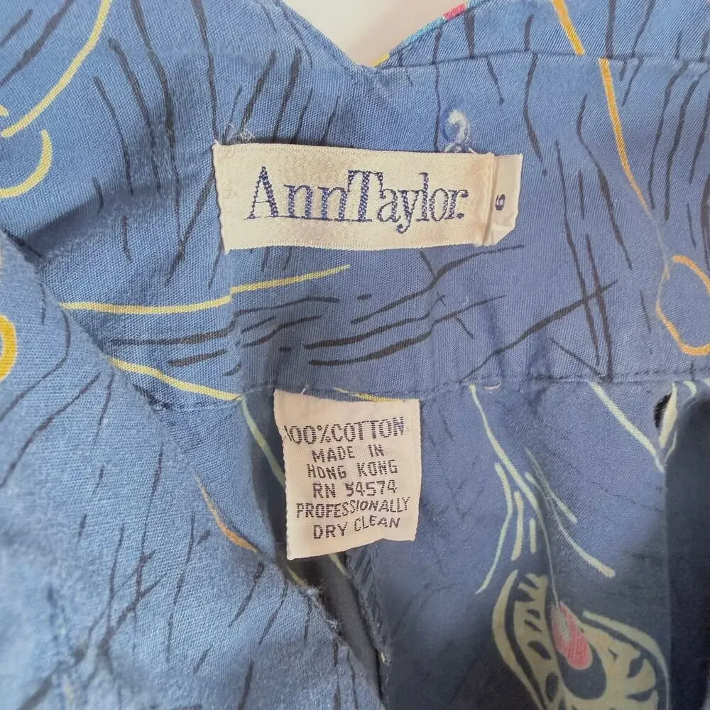 Vintage 80s Ann Taylor Blue High Waisted Pleated Shorts Size 6/XS
